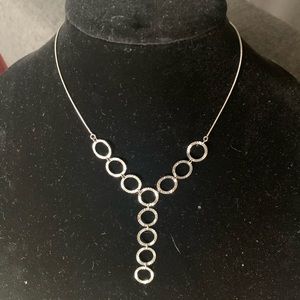 Silver-toned y-shaped necklace, New with box